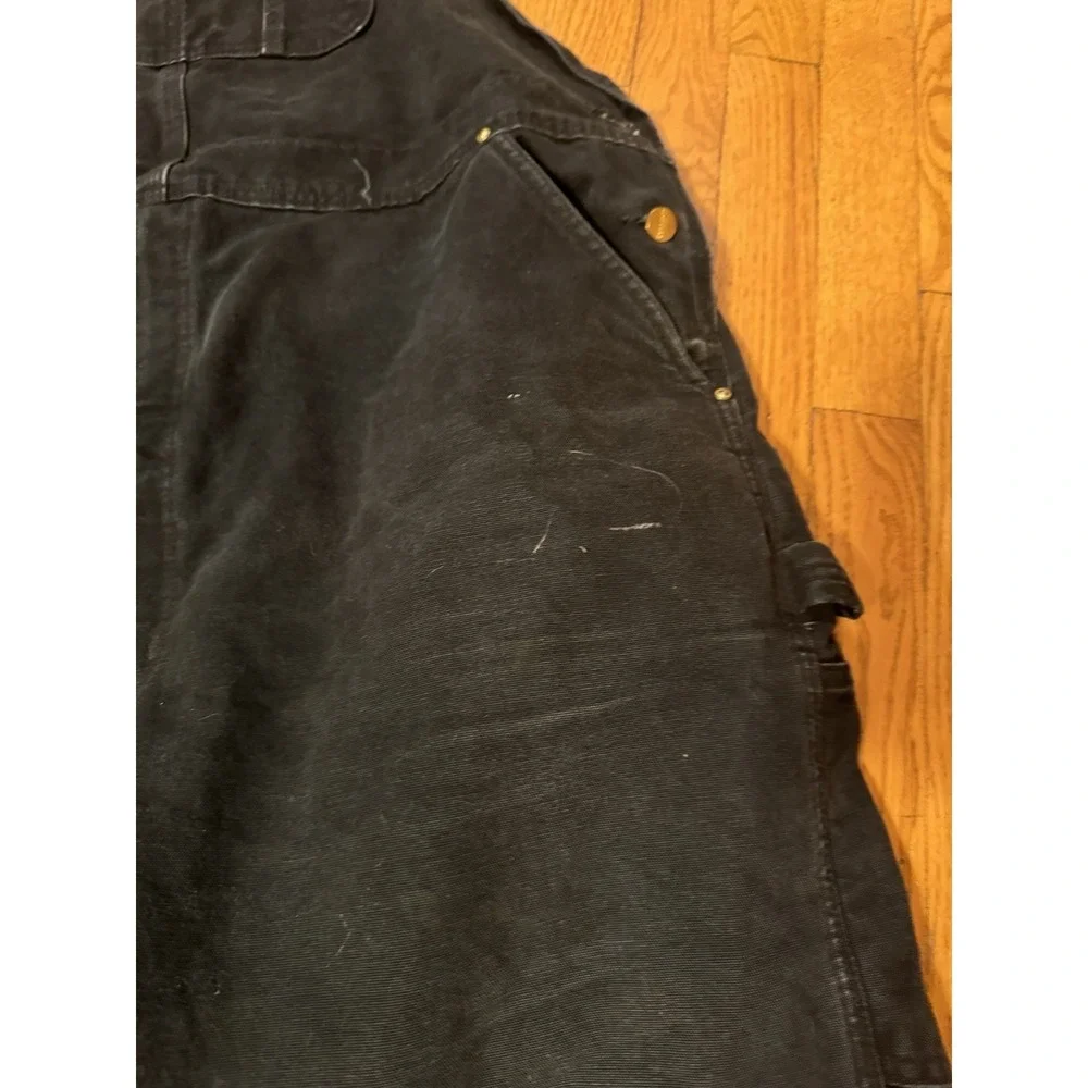 Carhartt Bib Overalls Mens 48 X‎ 32 Black Duck Quilt Lined Double Knee R02 BLK